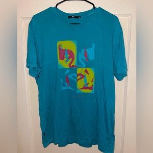 Obey Men's T-Shirt X-Acto Icon Face Fresh Teal Size L - Shepard Fairey Andre